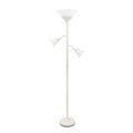 Elegant Garden Design Elegant Designs LF2002-WHT 3 Light Floor Lamp with Scalloped Glass Shades; White LF2002-WHT